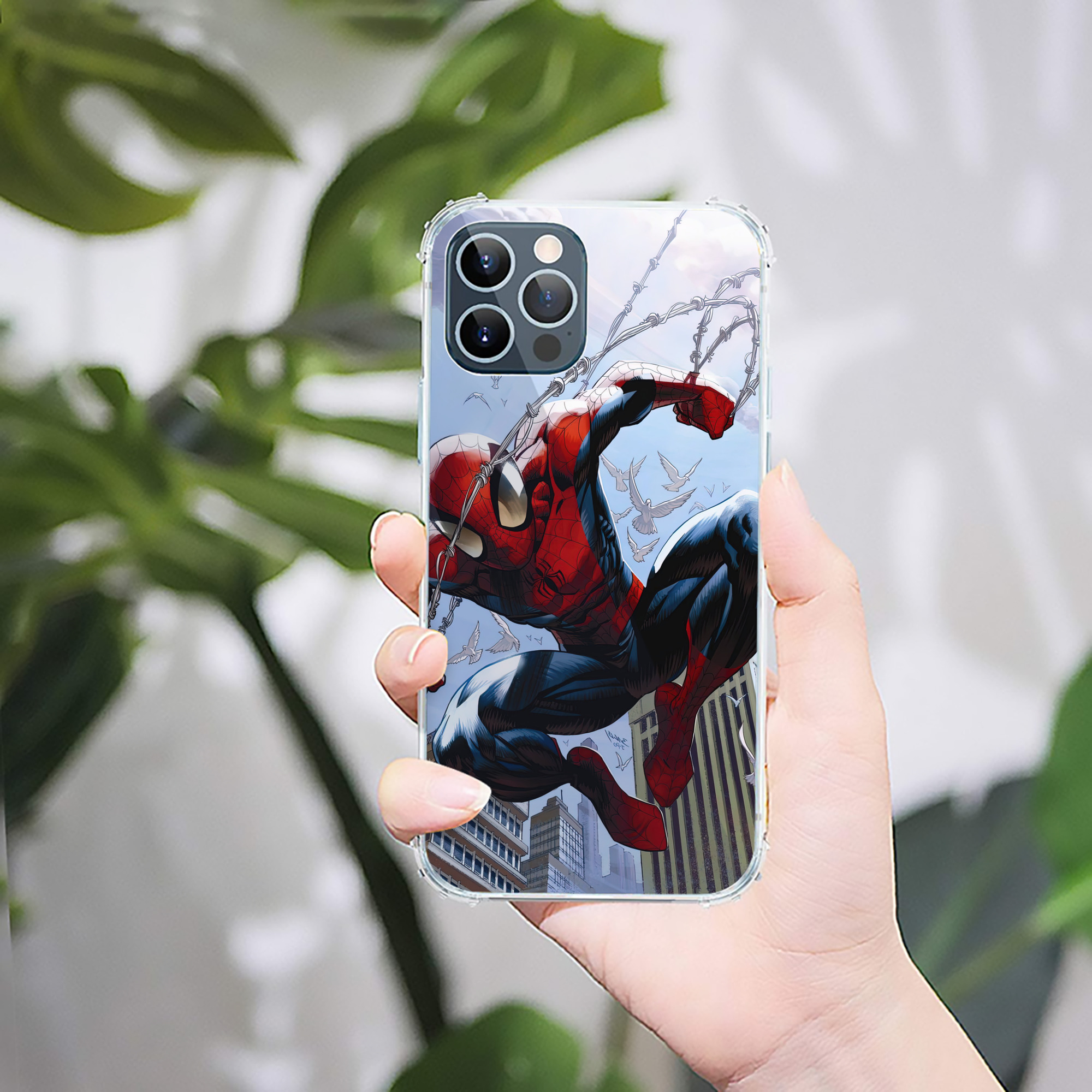 （画像用） Spider Man スパイダーマン 【iPhone 12シリーズ対応】透明スマホケース（クリアソフトケース）